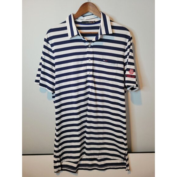 Ralph Lauren RLX Polo Shirt Mens Large Performance Golf Stripe Short Sleeve - Picture 1 of 5